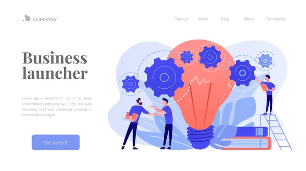 Idea di business concept landing page . — Vettoriale Stock