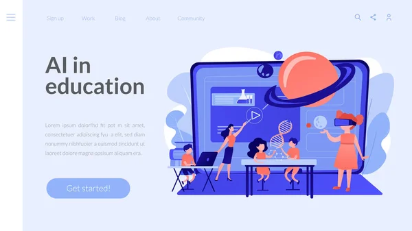 Page de destination du concept des espaces intelligents — Image vectorielle