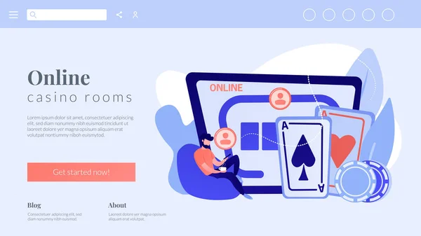 Online Poker Konzept Landing Page. — Stockvektor