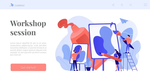 Workshop-Konzept Landing Page. — Stockvektor