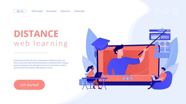 Online workshop concept landing page — Stockvector