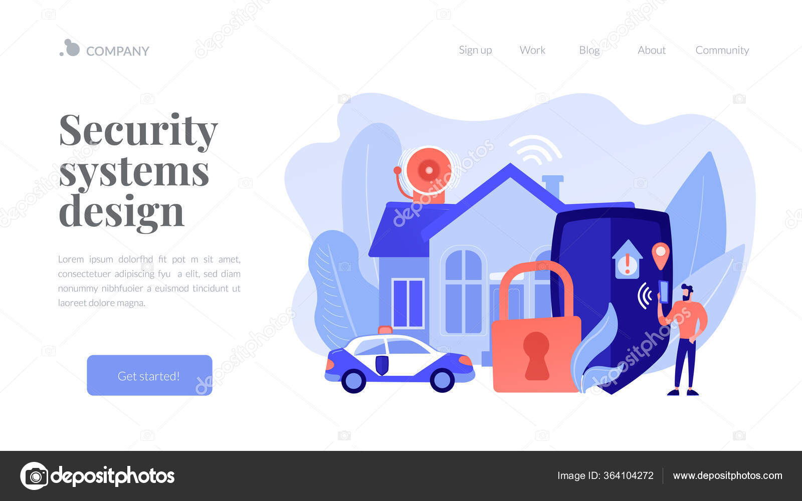 Security systems design concept landing page Stock Vector Image by ...