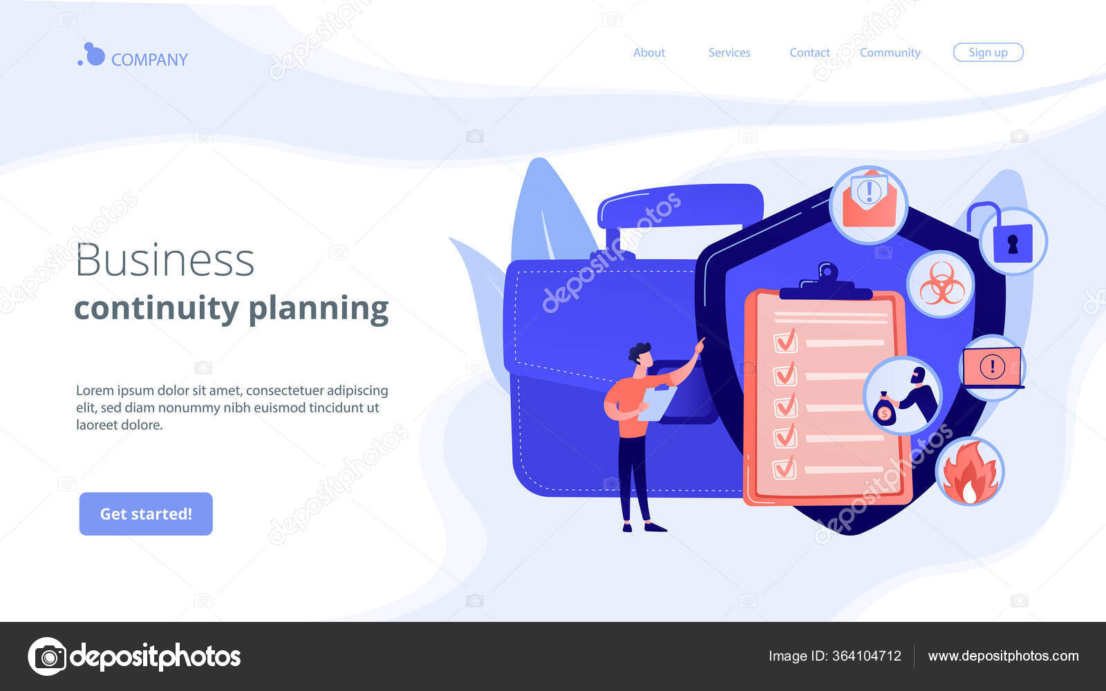 Business continuity and disaster recovery concept landing page For Business Continuity Plan Template Canada