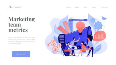 Dijital pazarlama takımı konsept iniş sayfası.