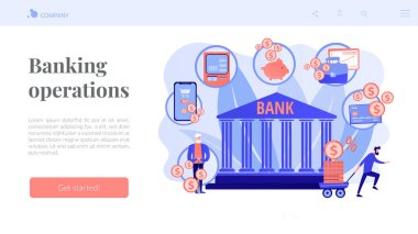 Banka işlemleri konsepti iniş sayfası