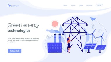 Alternatif enerji konsepti iniş sayfası.