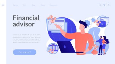 Finansal danışman konsepti iniş sayfası
