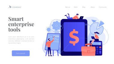 Girişim muhasebe konsepti iniş sayfası.