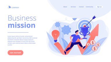 Business mission concept landing page. clipart