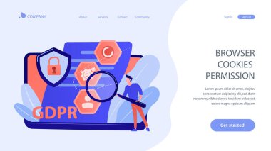 Genel veri koruma düzenleme konsepti iniş sayfası.