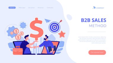 İş dünyası satış konsepti iniş sayfası.