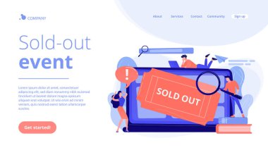 Biletler tükendi konsept iniş sayfası.