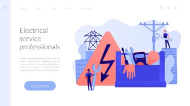 Elektrik hizmetleri konsepti iniş sayfası