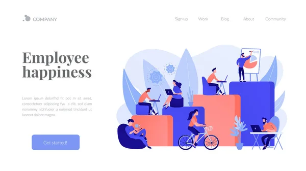 Modernes Arbeitsplatzkonzept Landing Page — Stockvektor