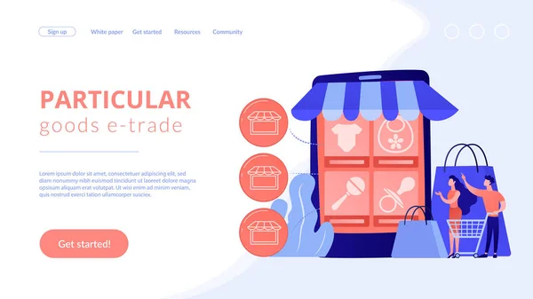 Niche service market concept landing page . — Image vectorielle