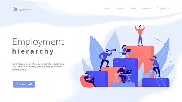 Corporate Ladder Konzept Landing Page. — Stockvektor