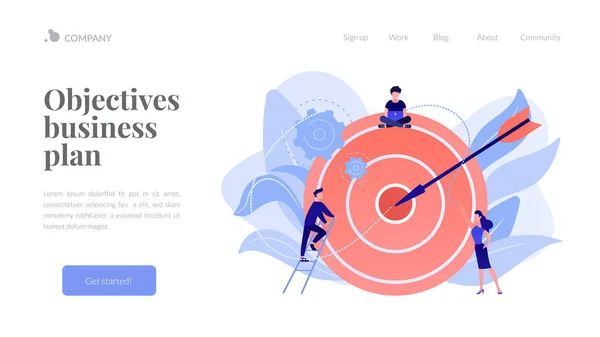 Obiettivi e obiettivi concept landing page . — Vettoriale Stock