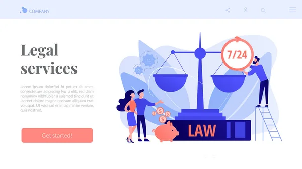 Conceito de serviços jurídicos landing page —  Vetores de Stock