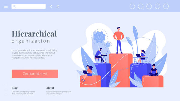 Business hierarchy concept landing page.