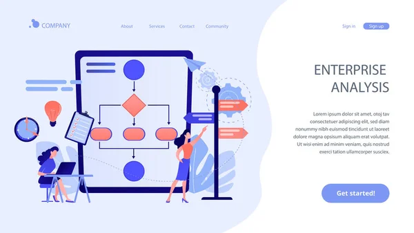 Entscheidungs-Management-Konzept Landing Page. — Stockvektor