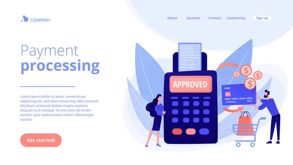 Concepto de procesamiento de pagos landing page — Vector de stock