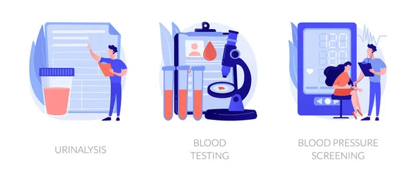 Klinische Laboranalyse Symbole Cartoon Set Vektorkonzept mich — Stockvektor