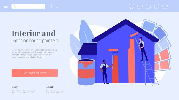 Peintre services concept landing page — Image vectorielle