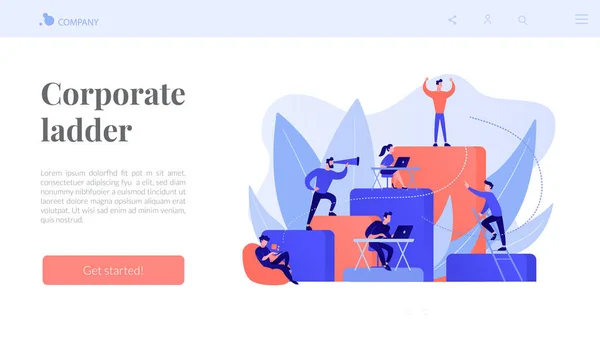 Escalera corporativa concepto landing page . — Vector de stock