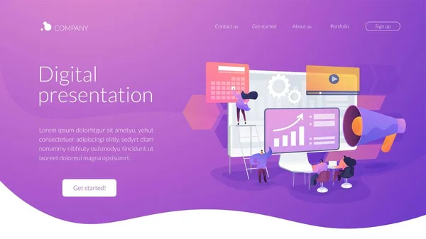 Digital presentation landing page concept