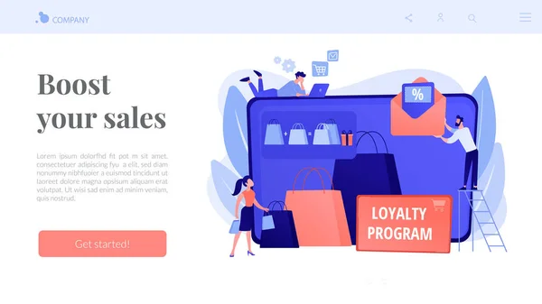 Concepto de promoción de ventas landing page — Vector de stock