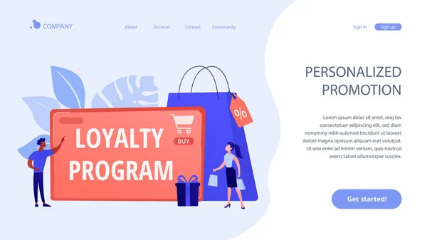 Loyalty program concept landing page — Stock Vector