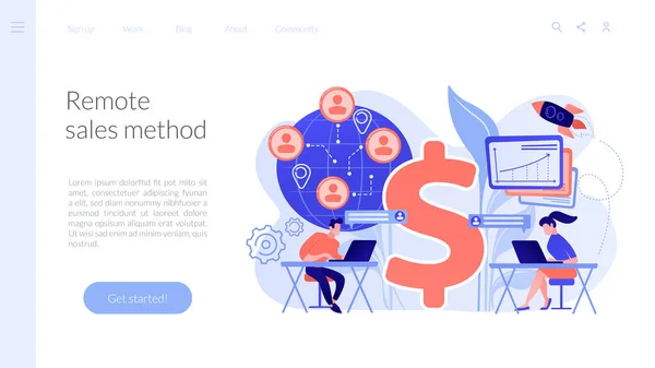 Concepto de ventas virtual landing page . — Vector de stock