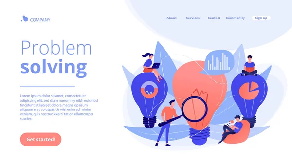 Business Solution Konzept Landing Page. — Stockvektor