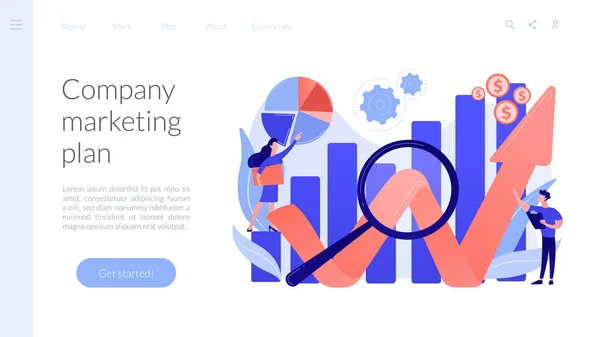 Wettbewerbsfähiges Analysekonzept Landing Page — Stockvektor