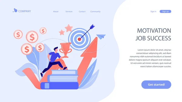 Concepto de motivación landing page . — Vector de stock