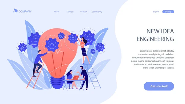 Nieuwe idee engineering concept landing page. — Stockvector