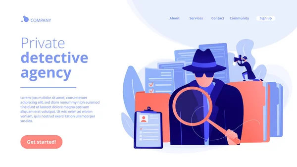 Investigación privada concepto landing page — Vector de stock