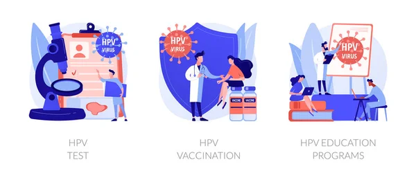 Metáforas do conceito de vetor de prevenção do HPV . — Vetor de Stock