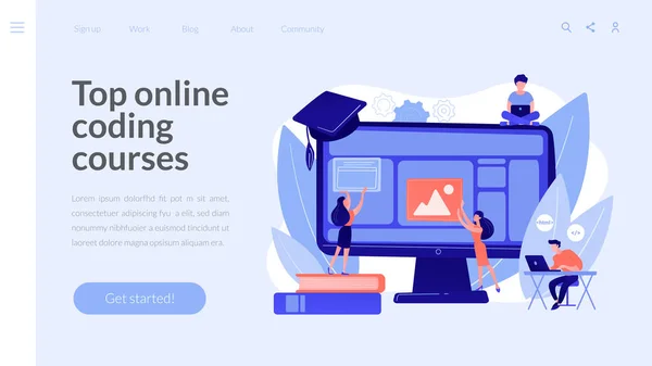 Webontwikkelingscursussen concept landing page — Stockvector