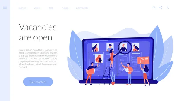 Розшук співробітників концепції landing page — стоковий вектор