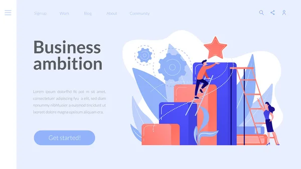Business ambition concept landing page. — Stock Vector