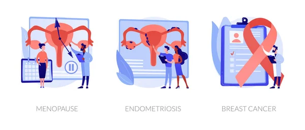 Female health issues vector concept metaphors. — Stockvektor