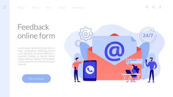 Neem contact op concept landing page. — Stockvector