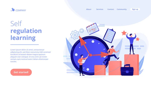 Selbstverwaltungskonzept Landing Page. — Stockvektor