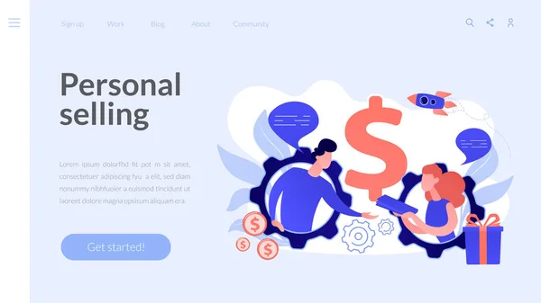 Beratendes Vertriebskonzept Landing Page. — Stockvektor