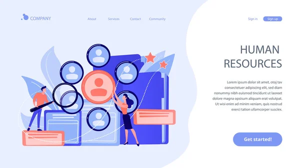 Concepto de recursos humanos landing page . — Vector de stock