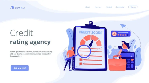 Concepto de calificación crediticia landing page . — Vector de stock