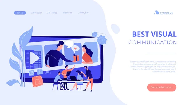 Visual storytelling concept landing page. — Stock Vector