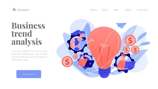 Business trend analyse concept landing page. — Stockvector