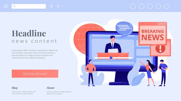 Hot online informatie concept landing page — Stockvector